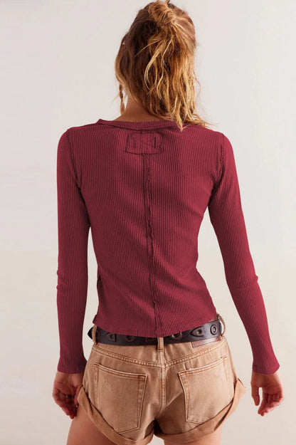 Slim Long Sleeve Ribbed Cardigan