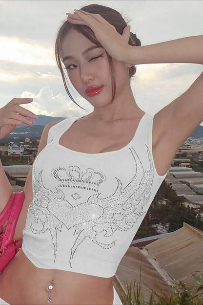 Fashion Y2K Pink Sleeveless Crop Top