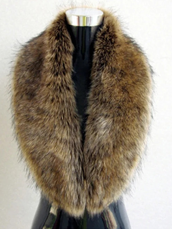 Women's Winter Warm Faux Fox Fur Collar Scarf