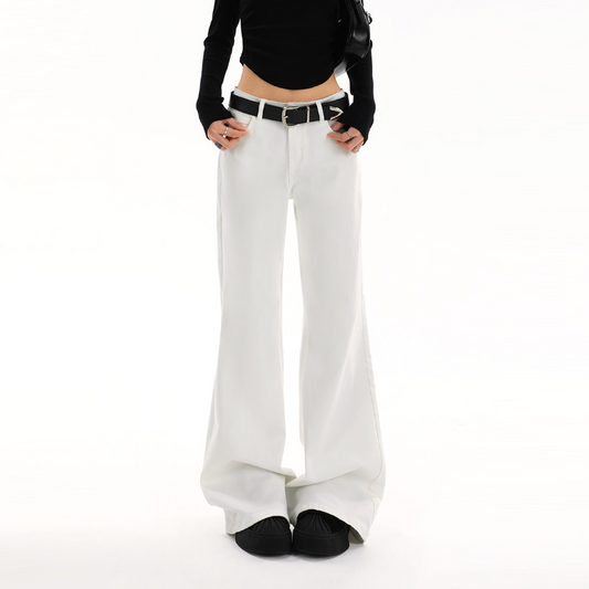 Pocket solid button zip-up straight leg | Baggy Low Rise Jeans  | Festival Outfits Women
