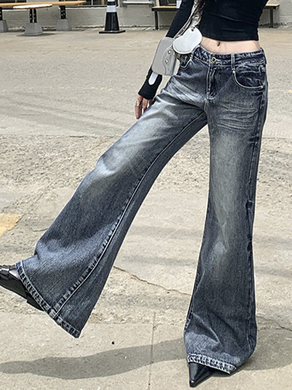 Heavy Craftsman Whiskers Washed Flare Jeans