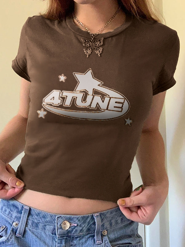 Vintage Ietter Hand Printed Tee