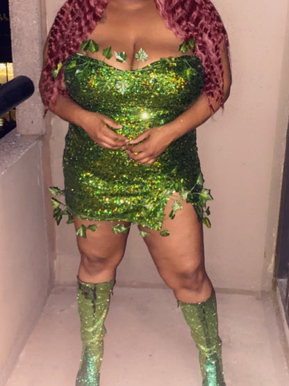 Leaves Decor Dress