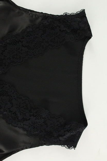 Lace Trim V Neck Cami Top Floor Length Skirt Set