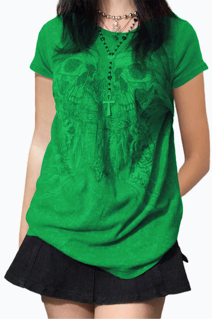 Halloween Skull Print T-Shirt