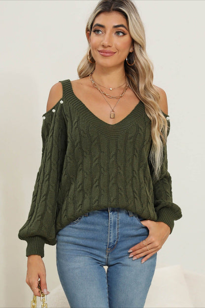 Deep V Sexy Off-Shoulder Loose Pullover Sweater