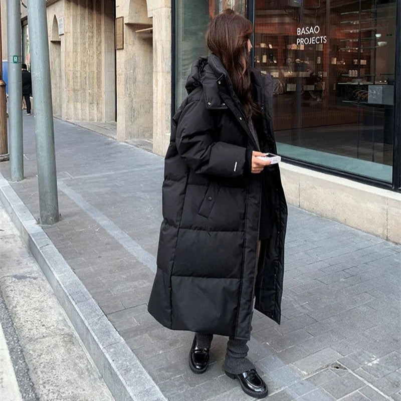 Reversible Long Hooded Parka Coat
