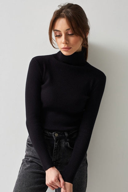 High Neck Pullover Slouchy Knit Sweater