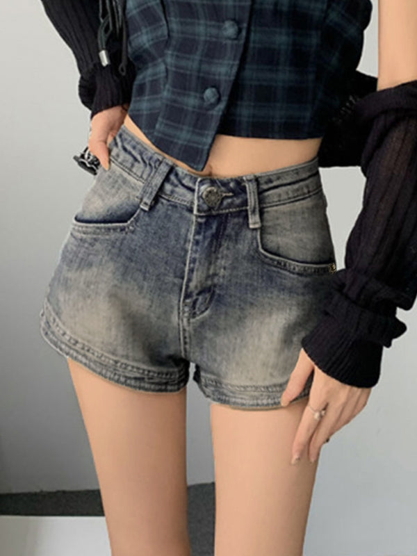 Vintage Wash Faded Denim Hot Shorts
