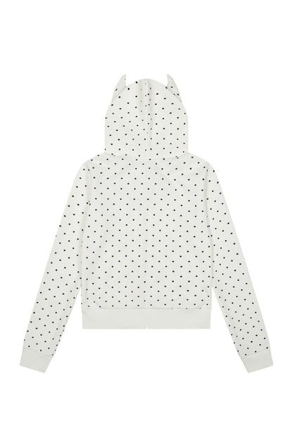 Vintage Polka Dot Harajuku Zip-Up Hoodie
