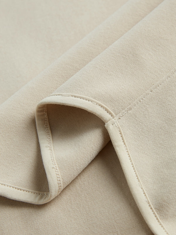 Solid Color V Neck Asymmetric Hem Oversized Hoodie