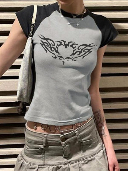 Wings Print Short Sleeve Tee