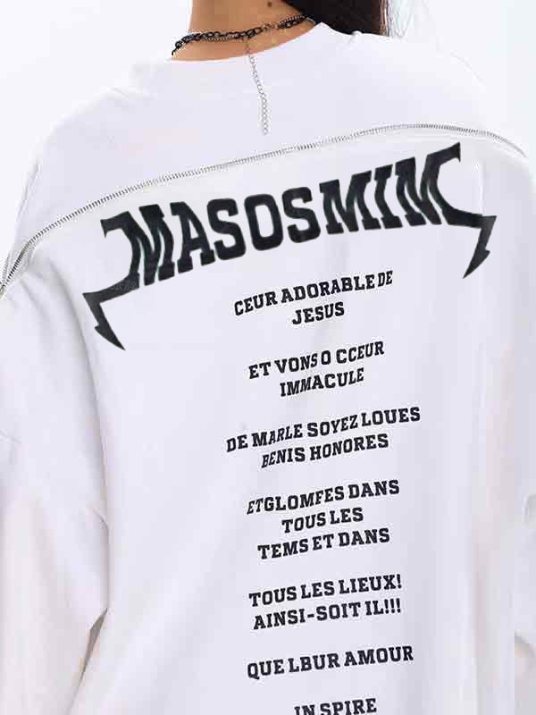 Letter Print Zipper Design Sweatshirt