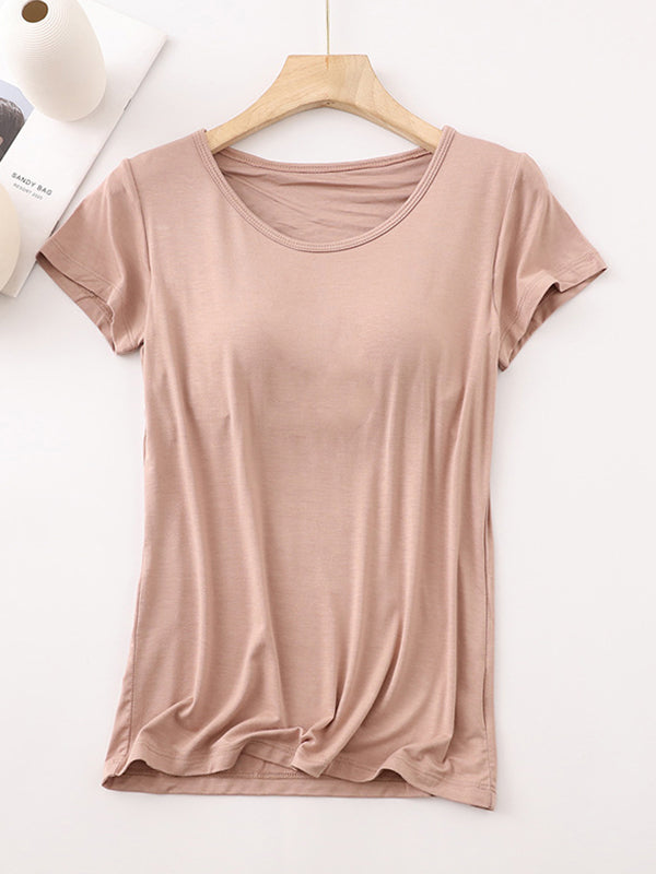 Modal Built-In Padding Short Sleeve
