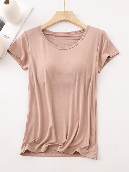 Modal Built-In Padding Short Sleeve