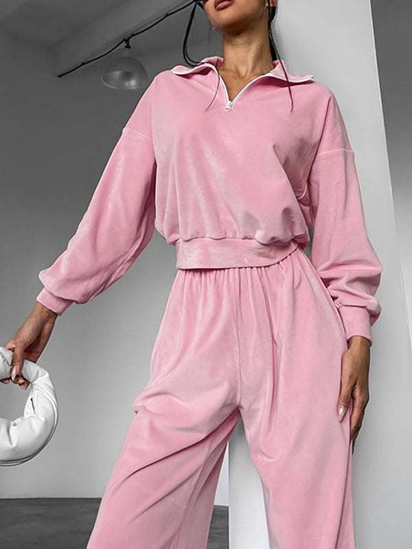 Versatile And Personalized Pink Fashion Two Piece