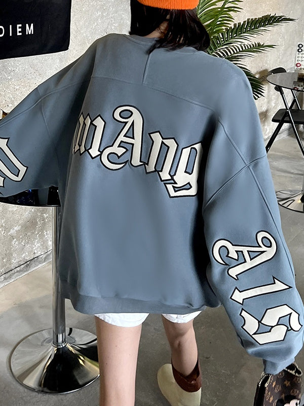 Street Letter Print Oversized Sweatshirt