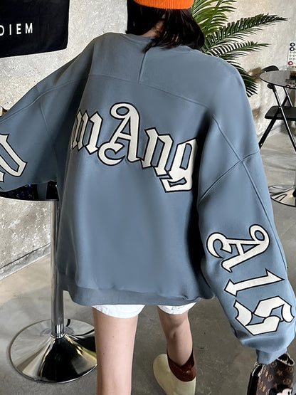Street Letter Print Oversized Sweatshirt