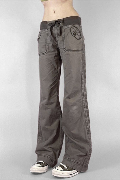 Street Style Low-Rise Cargo Jeans