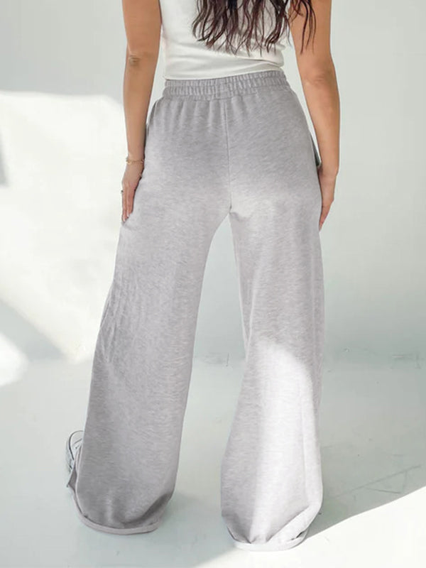 Solid Color Rolled Sweatpants