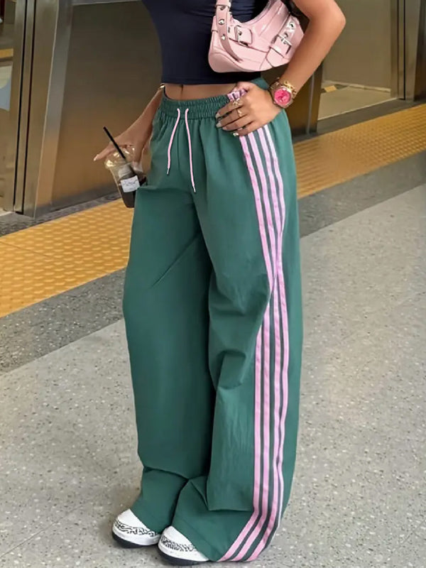 Retro Four-Stripe Straight Leg Pants