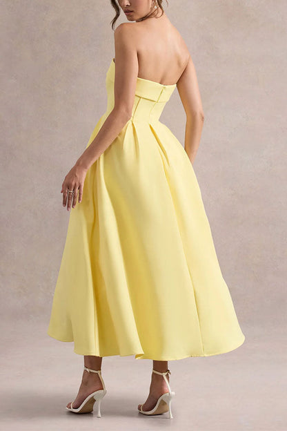 Celine Strapless Midi Dress