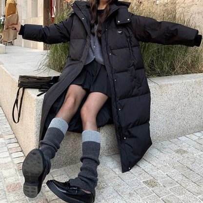 Reversible Long Hooded Parka Coat