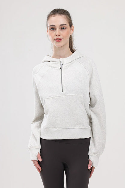 Warm Half-Zip Loose Hoodie