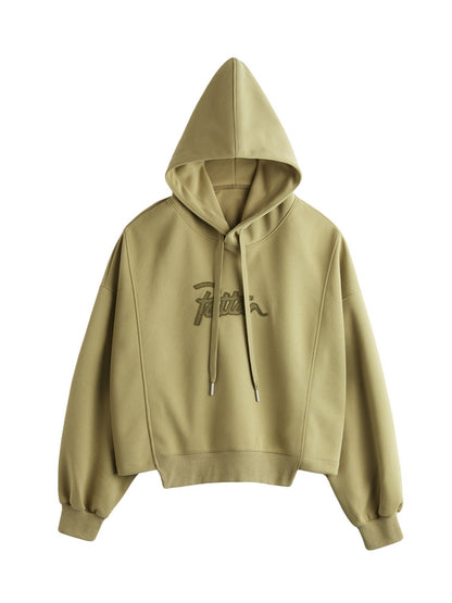 Letter Embroidery Drawstring Oversized Hoodie