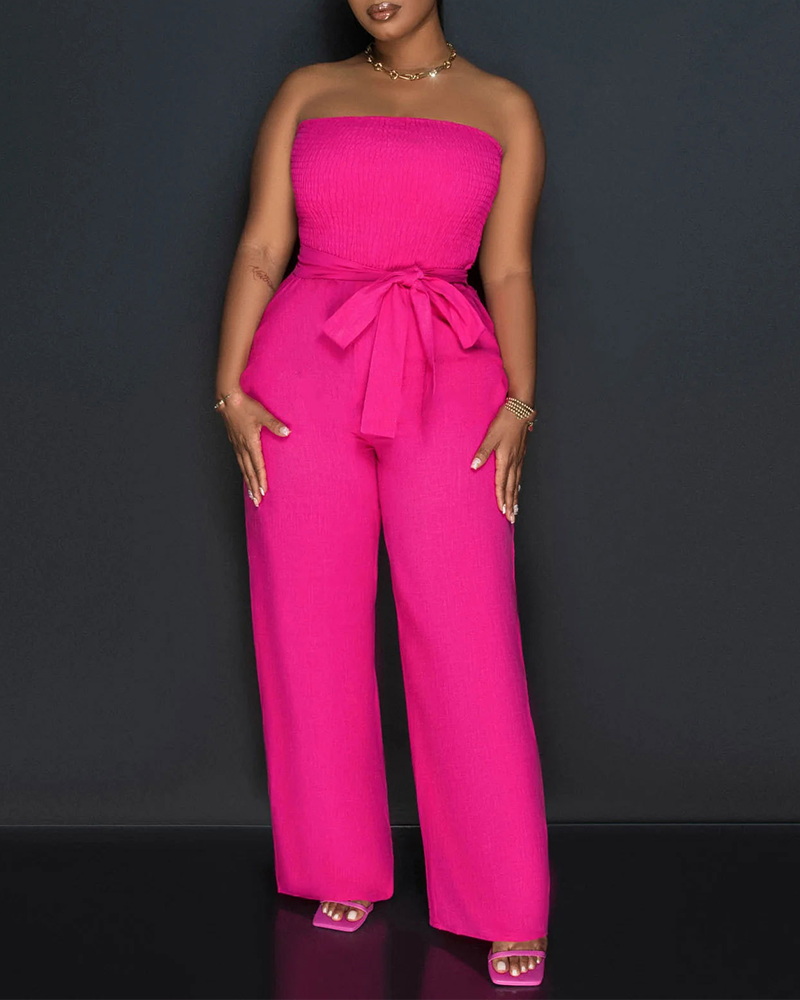 Tube Top High Waist Jumpsuit