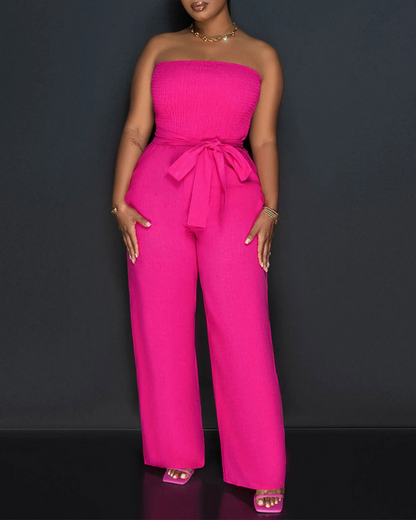 Tube Top High Waist Jumpsuit