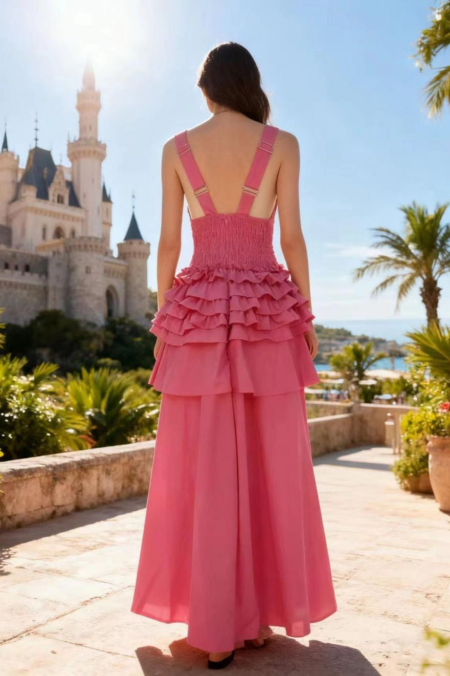 Elegant Vintage Sleeveless Swing Tiered Prom Dress