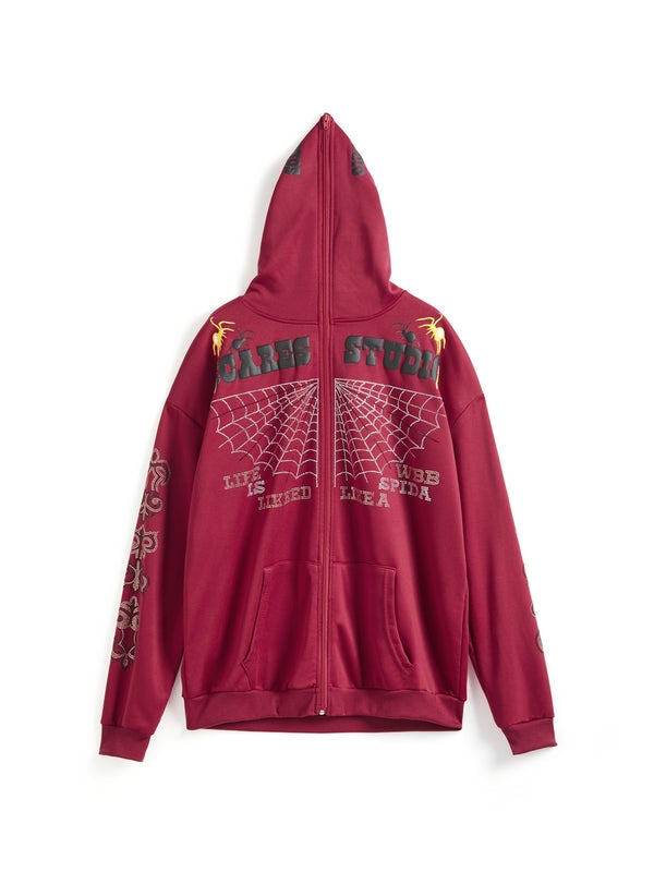 Hip Pop Rhinestone Embroidery Oversized Hoodie