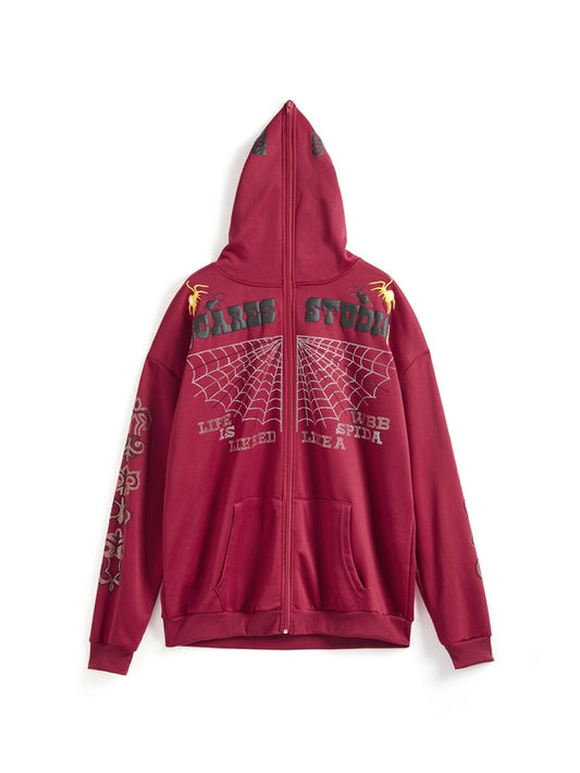 Hip Pop Rhinestone Embroidery Oversized Hoodie