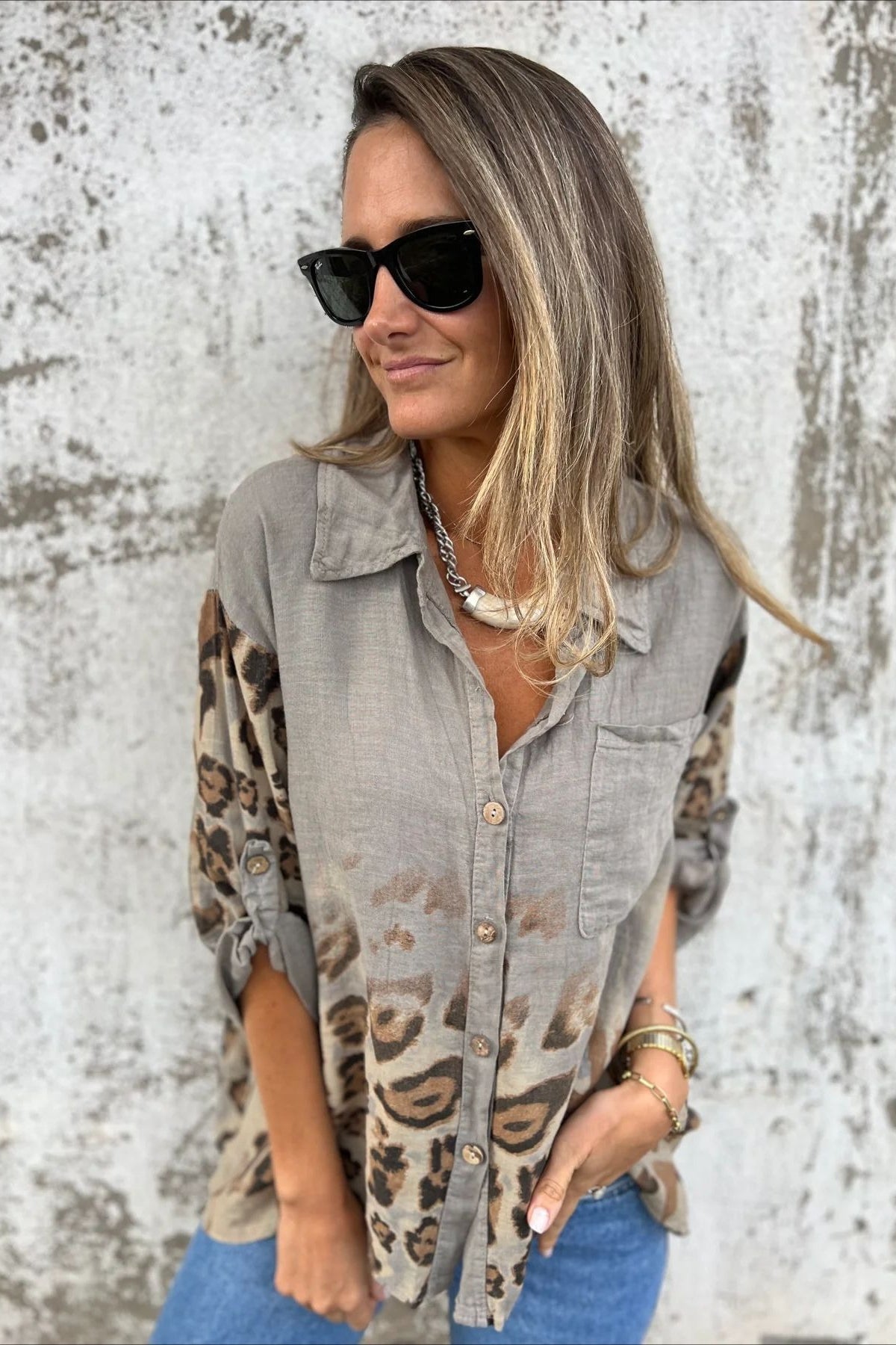 Loose Comfortable Leopard Print Blouse