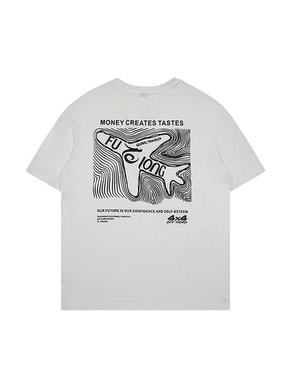 Abstract Print Unisex Oversized Short Sleeve Tee