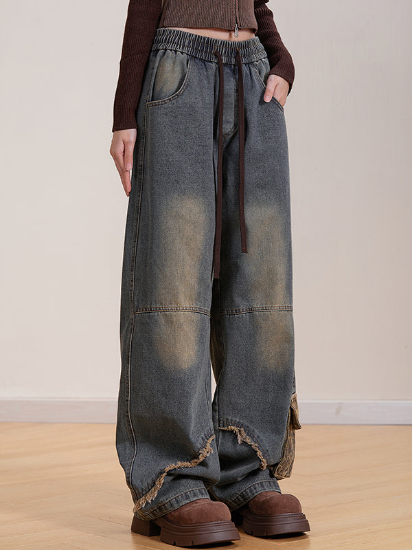Wide leg loose straight leg Cargo Jeans
