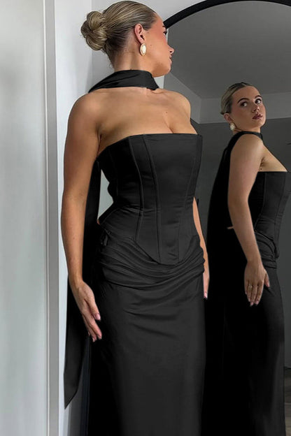 Slimming Square Neck Waist-Cinched Party Dress