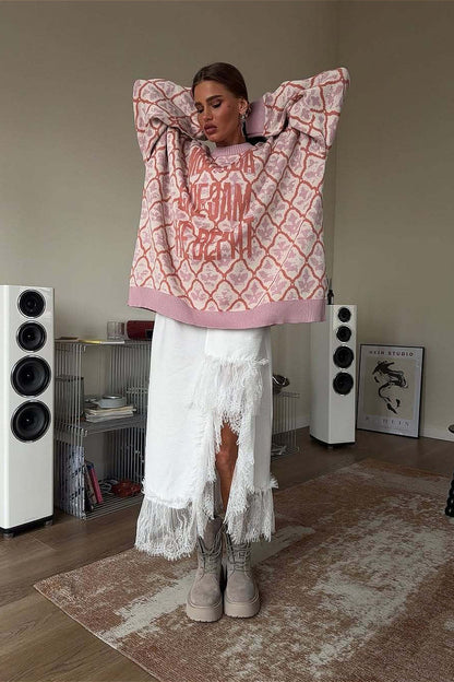 Long Sleeve Soft Knit Crew Neck Pullover Sweater