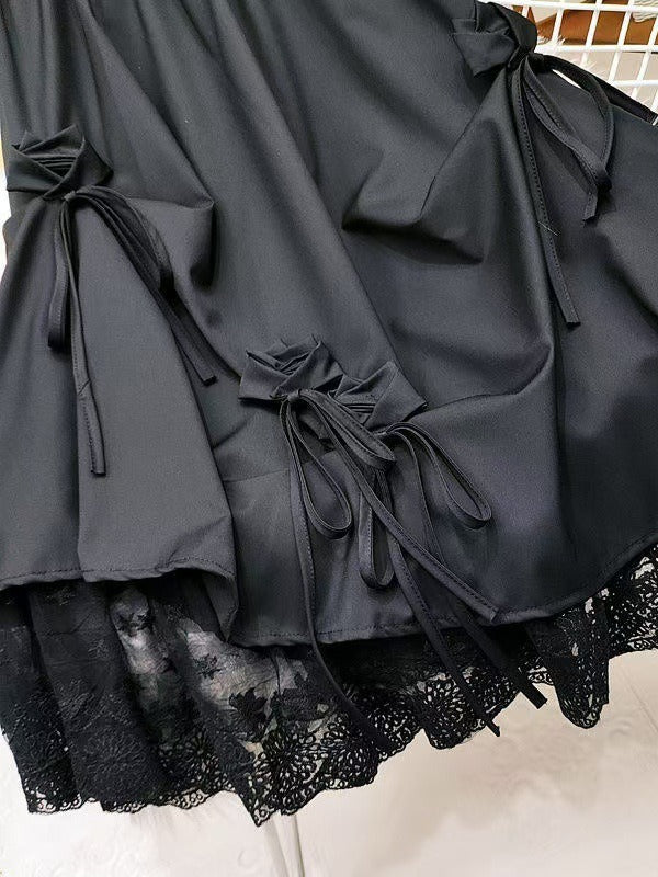 Lace Bow Splice Cute Skirt