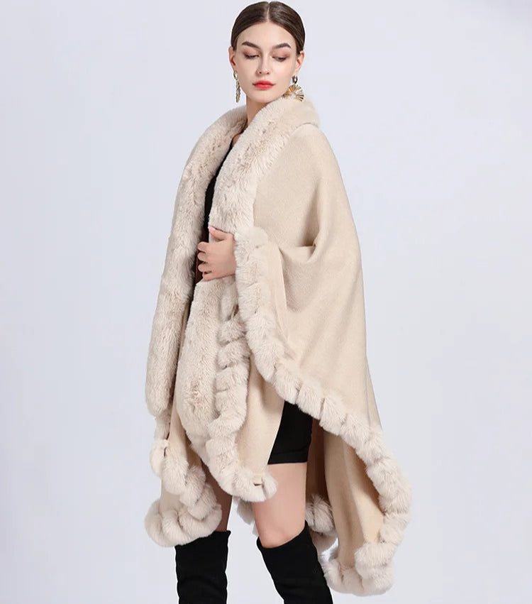 Oversize Long Knitted Cloak