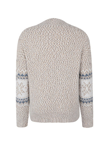 Snowflake Jacquard Mock Neck Sweater