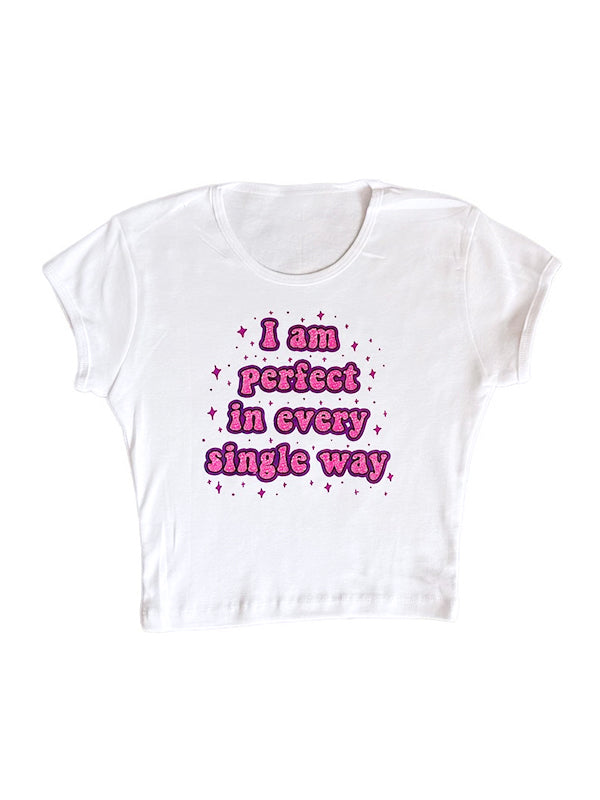 Retro Letter Print Short Sleeve Tee