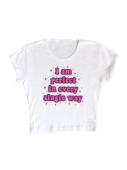 Retro Letter Print Short Sleeve Tee