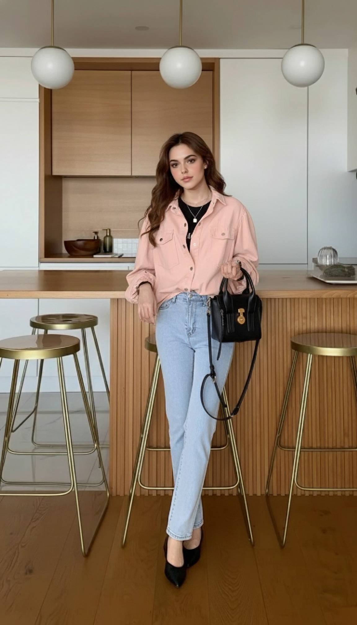 Pleated Long Sleeve Blouse