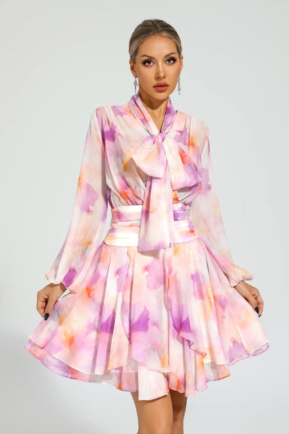 Sid Pink Floral Mini Dress