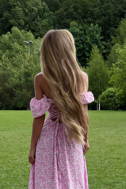 Chic U-Neck Floral Midi Dress