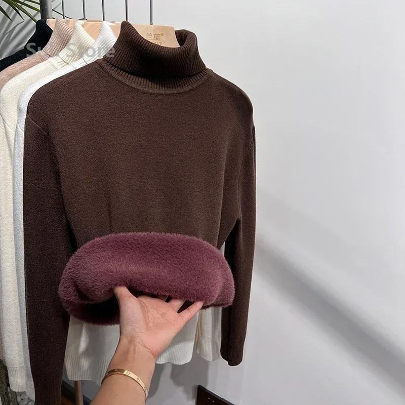 Jersey de cuello alto de polar suave para mujer | Ideal para otoño/invierno