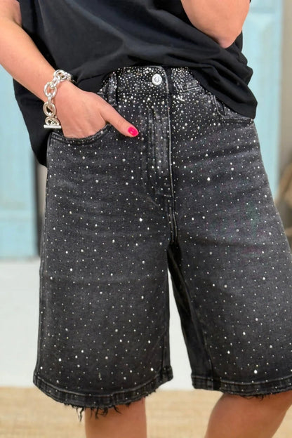 Bermudas con diamantes de imitación