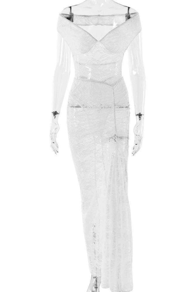 Conjunto de falda sin espalda Lace Whisper